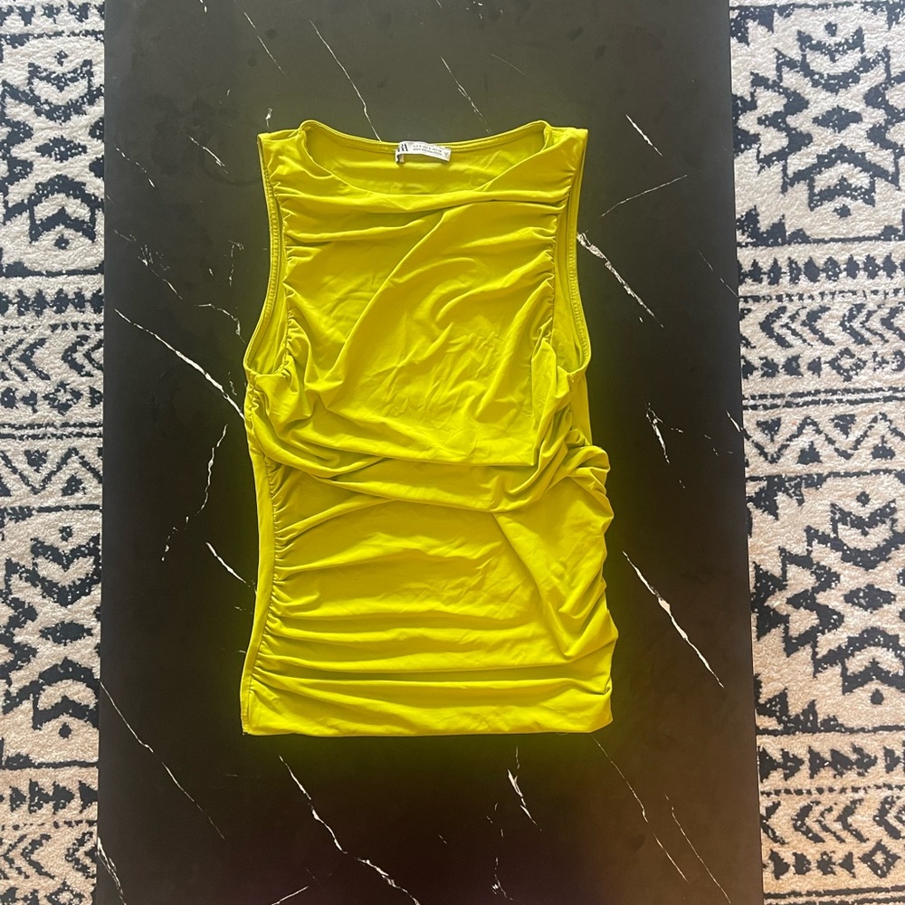 Ruched LIME GREEN shirt